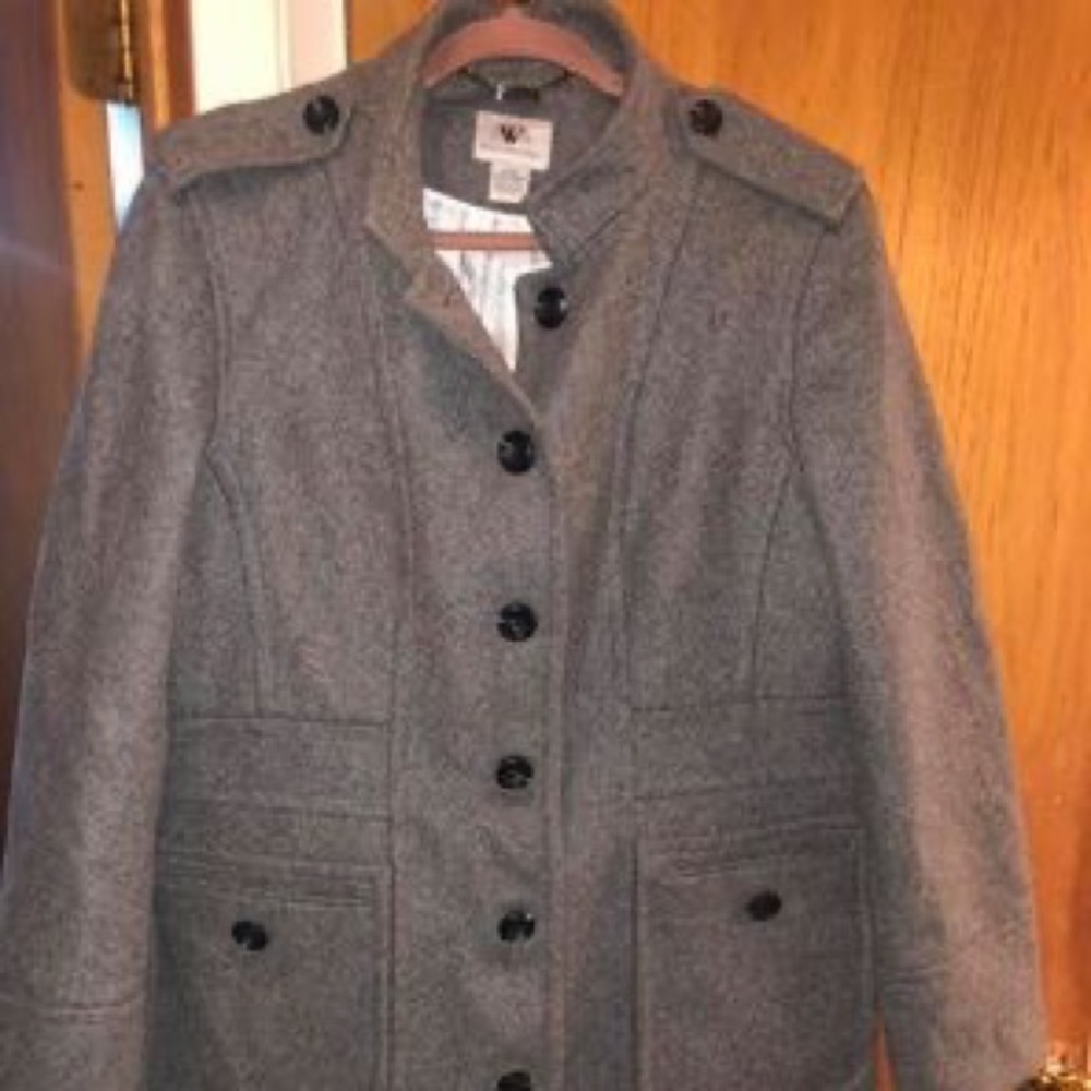Worthington Wool Pea Coat (Size : X-Large & Color: Grey)